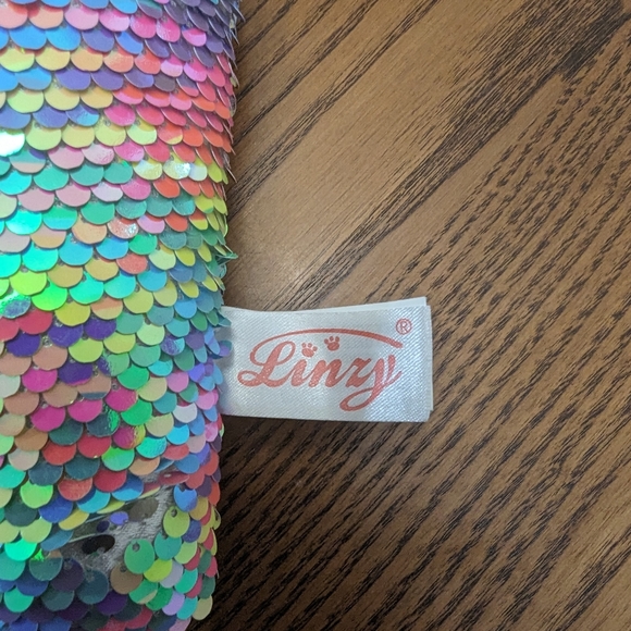 Linzy plush Mermaid. Sequined tail.. rainbow and silver coloured - Picture 3 of 5